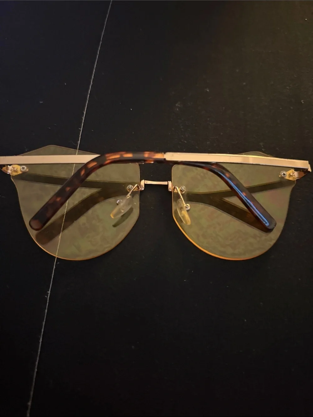 Rimless Yellow Tinted Sunglasses
